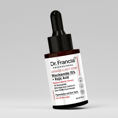 Dr. Francia Advanced Clarity Serum bottle on a white background