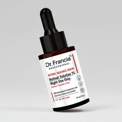 Dr. Francia Retinol Radiance Serum bottle on a white background