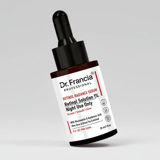 Dr. Francia Retinol Radiance Serum bottle on a white background