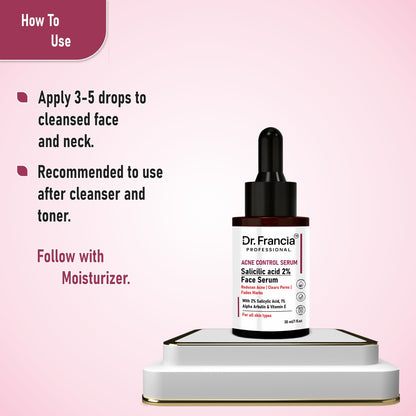 Dr. Francia 2% Salicylic Acid Serum for Acne, Blackheads & Oil Control
