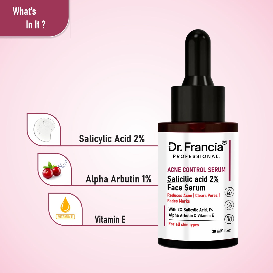 Dr. Francia Professional 2% Salicylic Acid Face Serum | Anti-Acne & Pore Clearing