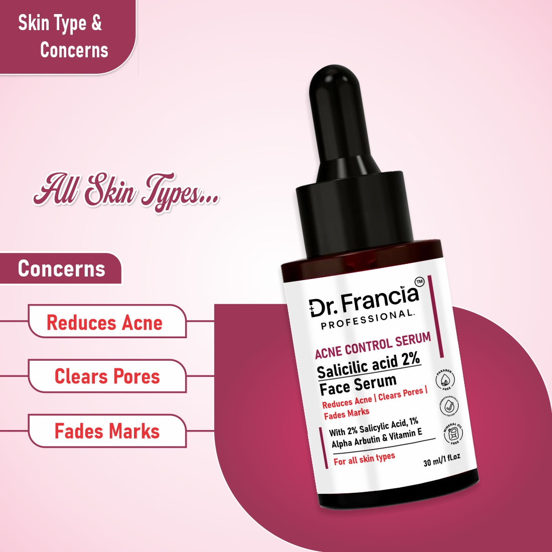 Dr. Francia Professional 2% Salicylic Acid Face Serum | Anti-Acne & Pore Clearing