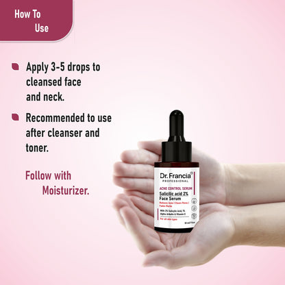 Dr. Francia 2% Salicylic Acid Serum for Acne, Blackheads & Oil Control