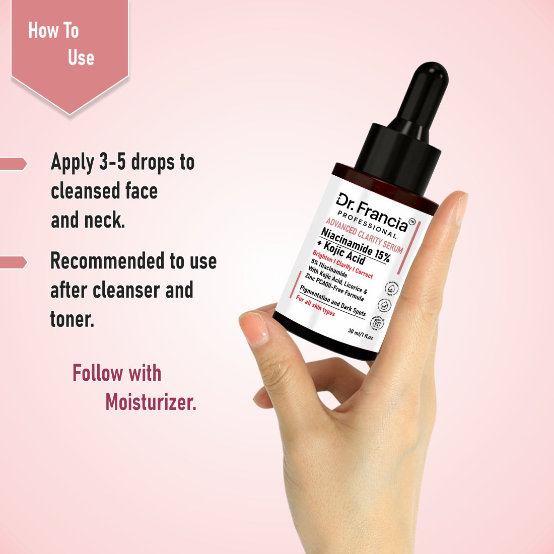 Dr. Francia Professional Advanced Clarity Serum | 15% Niacinamide + Kojic Acid