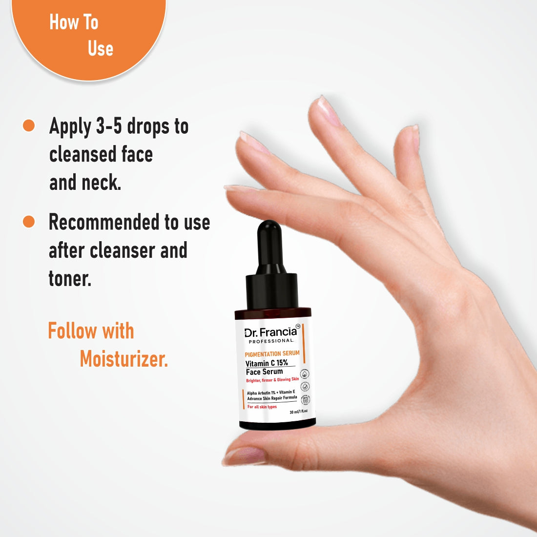 Dr. Francia Professional 15% Vitamin C Face Serum for Glowing Skin